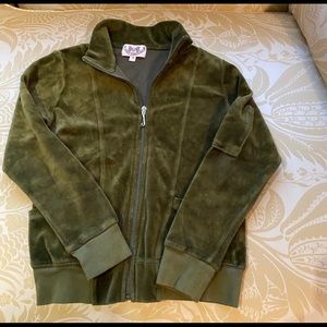 Juicy Couture Girls Moss Green Velour Zip Size 7
